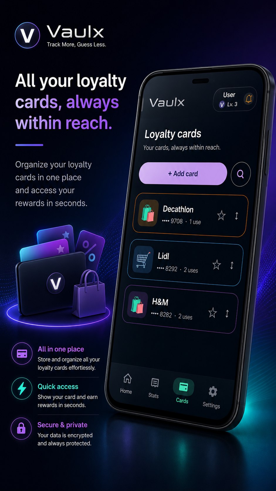 Vaulx loyalty card wallet